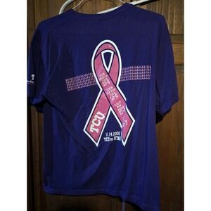 Vintage 2009 TCU Frogs For The Cure T-Shirt Men Large Purple Excellent